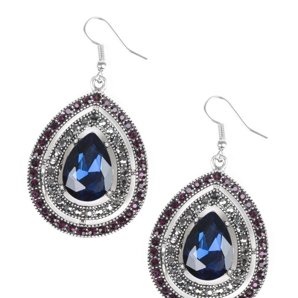 Paparazzi blue and purple earrings- Royal squad